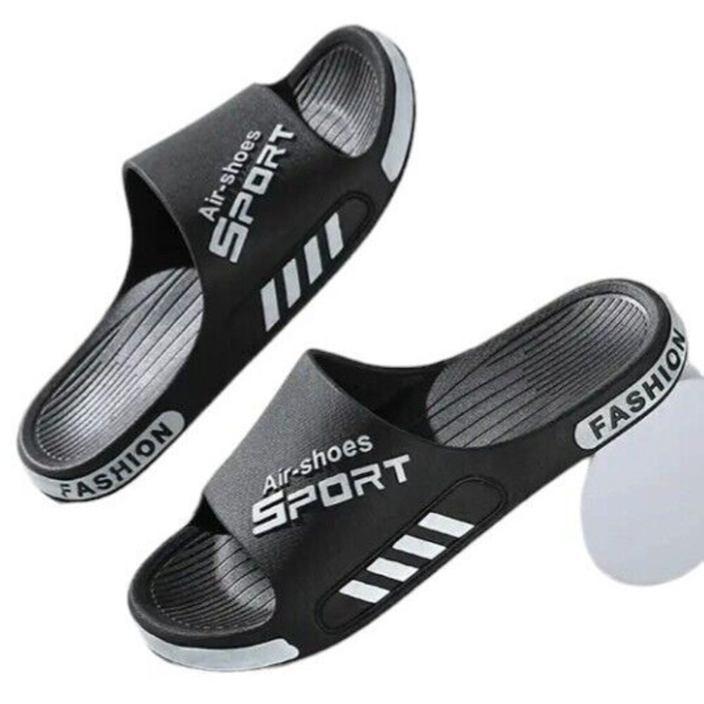 Non Slip-SPORT(Shower/Bedroom/Outdoor)-(Slippers)-(Black)-(Size 10.5)-(New)-$25